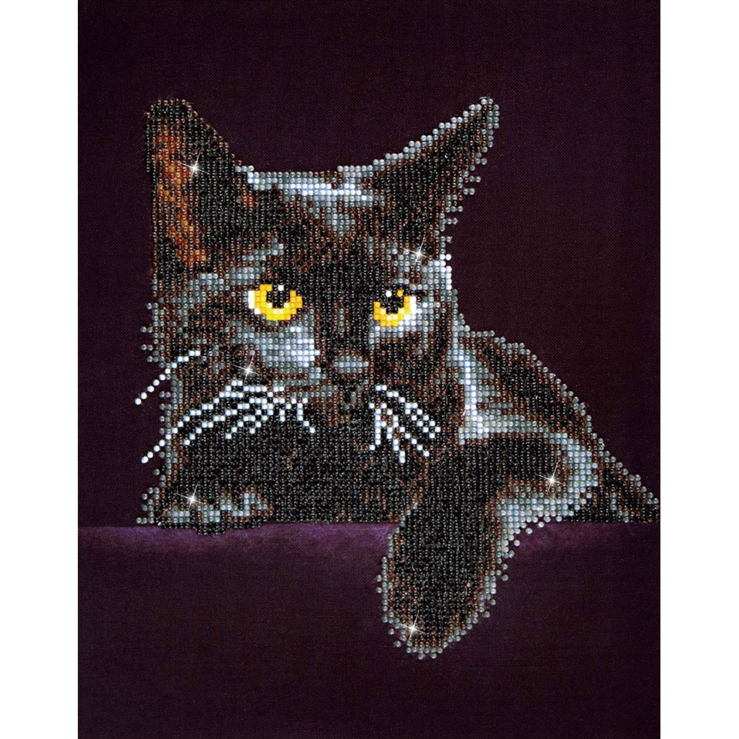 DIAMOND DOTZ Midnight Cat Frame Diamond Painting, 4.389 Dotz, 36x28 cm