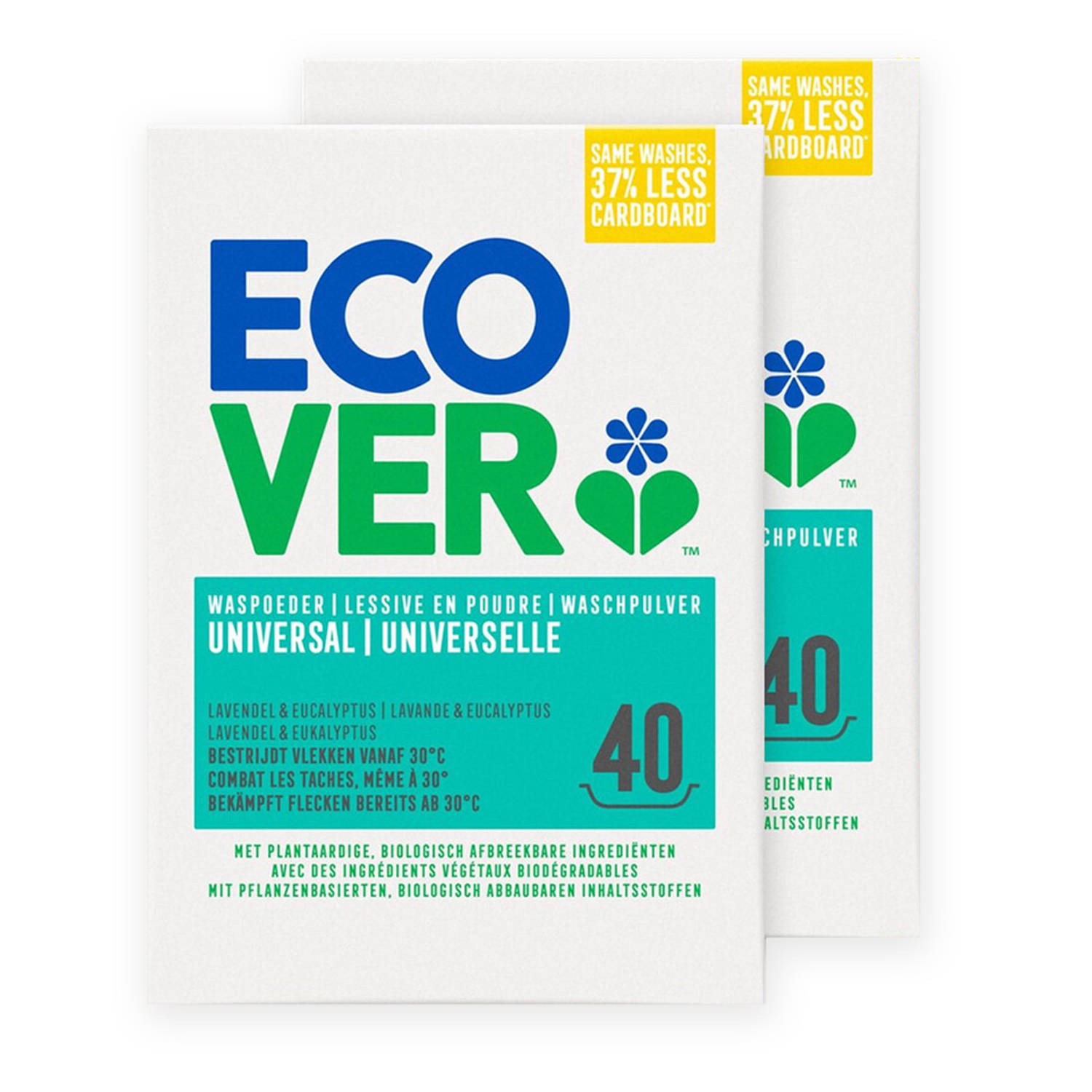Ecover Waspoeder Universeel Lavendel & Eucalyptus 2 x 3 kg Voordeelverpakking