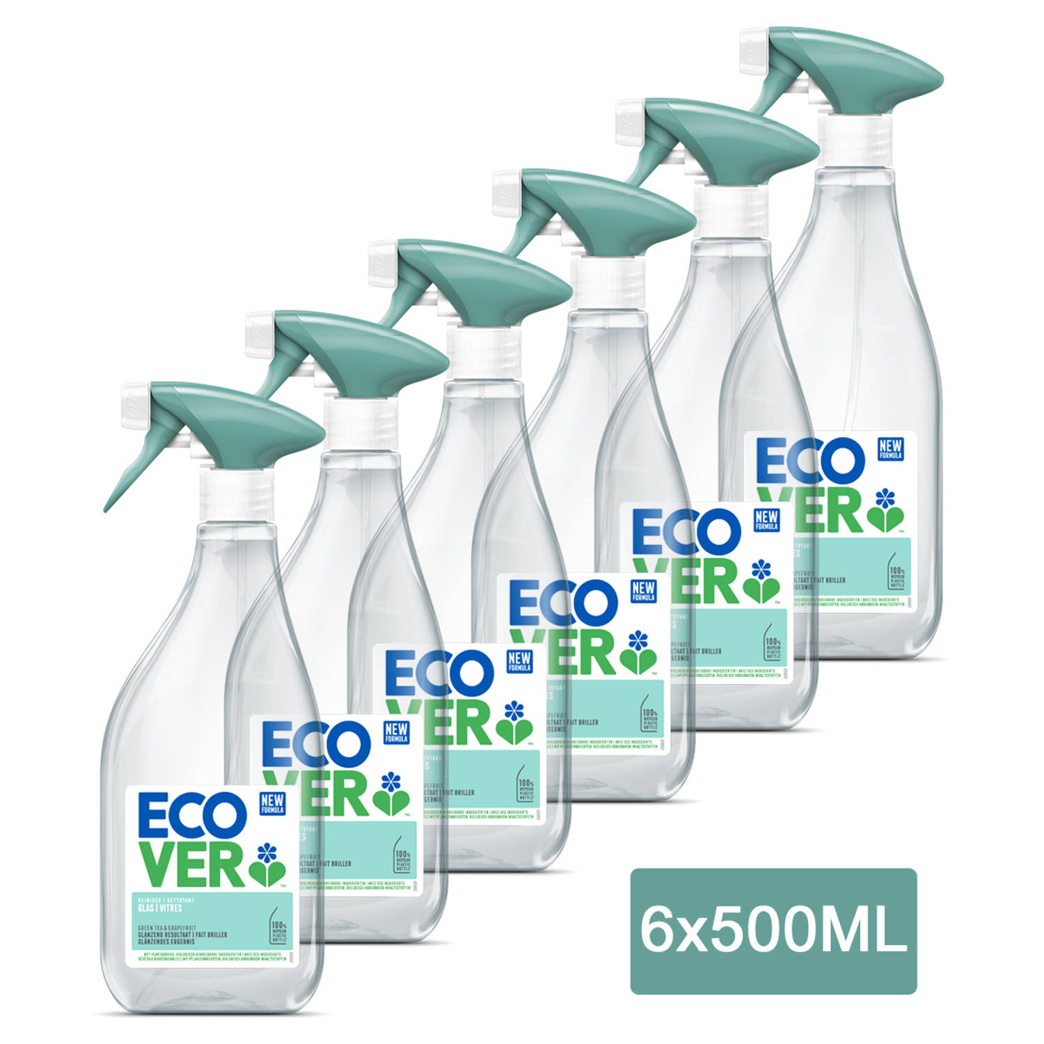 Ecover Ruitenreiniger Spray Voordeelverpakking 6 X 500 Ml