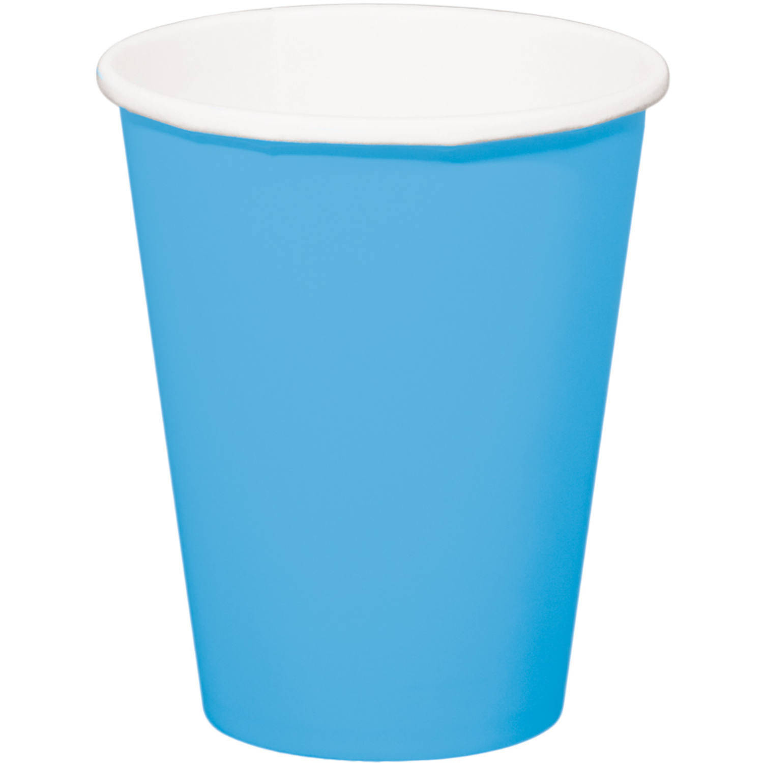 24x stuks drinkbekers van papier blauw 350 ml - Feestbekertjes