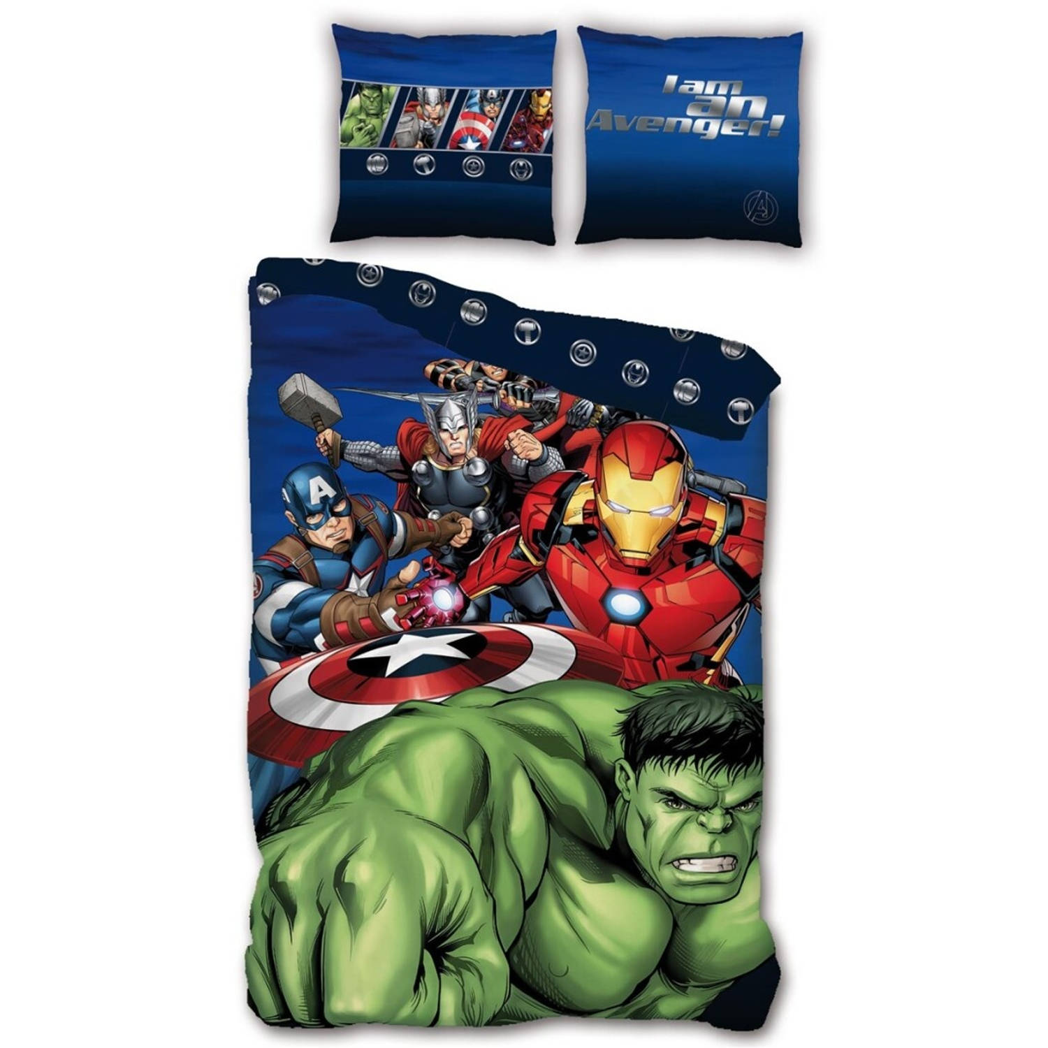 Marvel Avengers Dekbedovertrek Hulk - Eenpersoons - 140 X 200 Cm - Polyester
