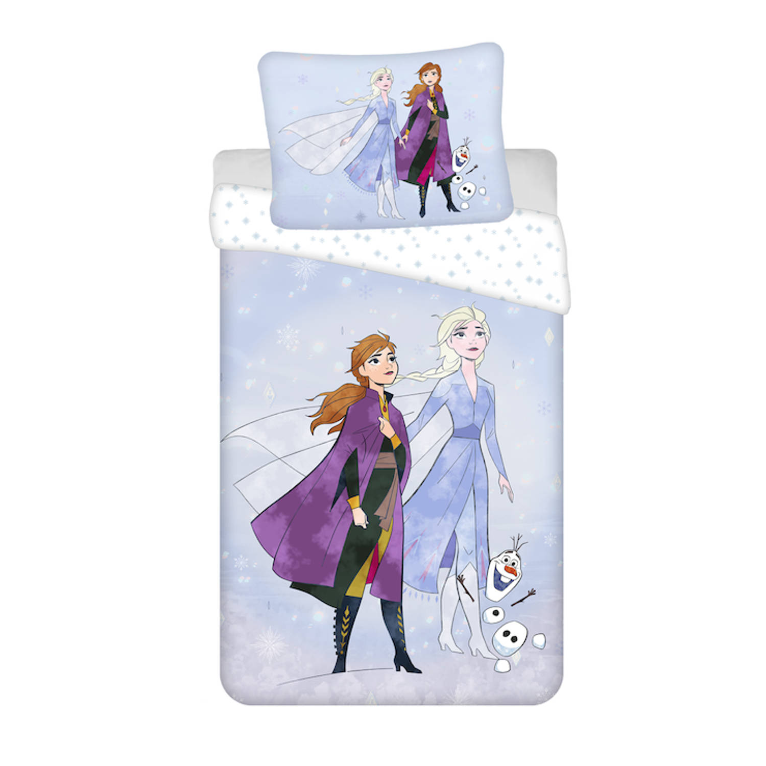 Disney Frozen Dekbedovertrek Sisters en Olaf - Eenpersoons -140 x 200 cm - Katoen