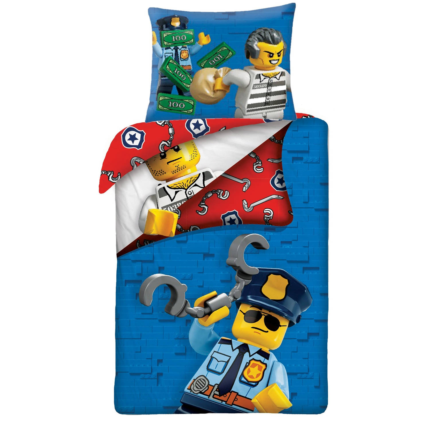Lego Dekbedovertrek Politie - Eenpersoons - 140 X 200 Cm - Katoen