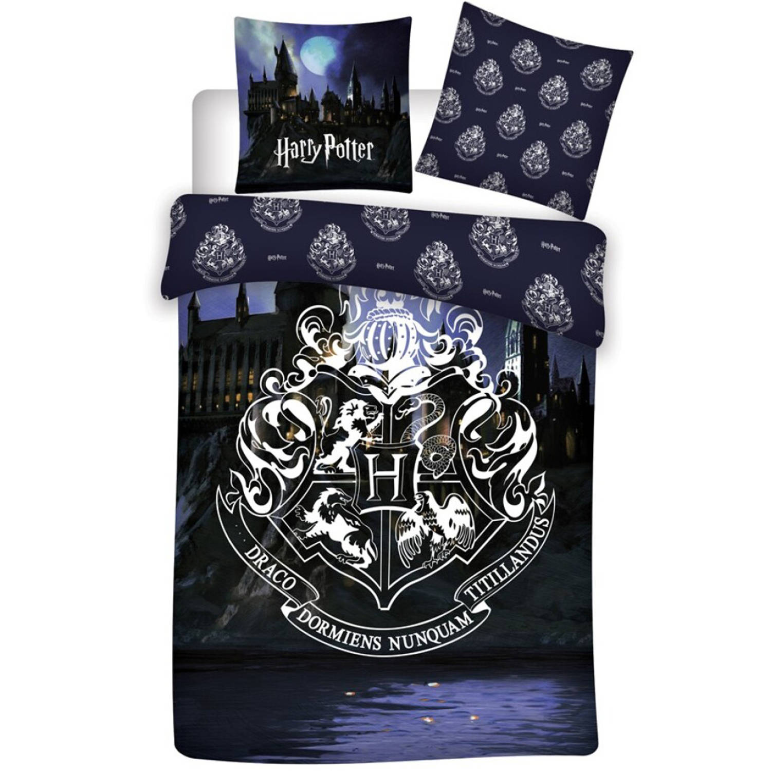 Harry Potter Dekbedovertrek Logo - Eenpersoons - 140 X 200 Cm - Polyester