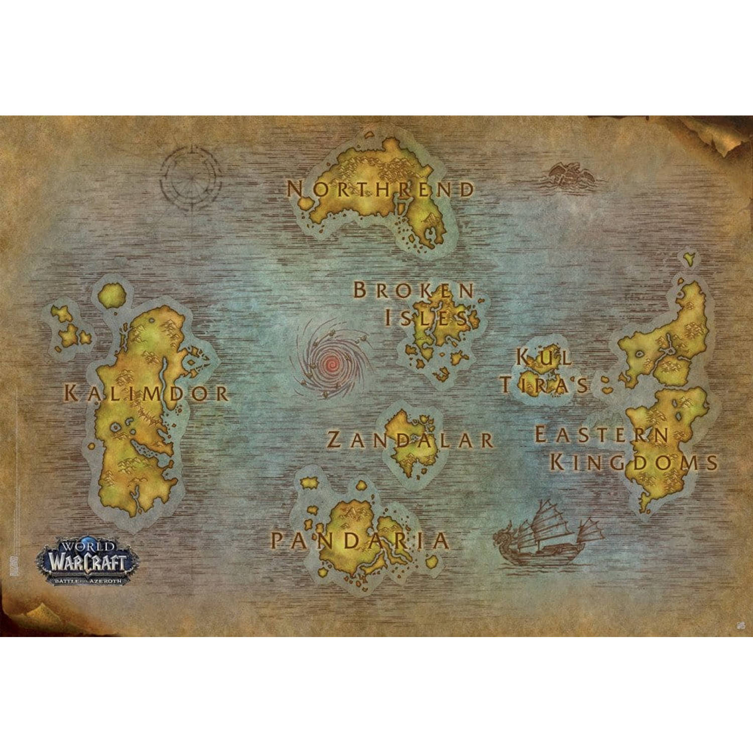Abystyle World Of Warcraft Map Poster 91,5x61cm