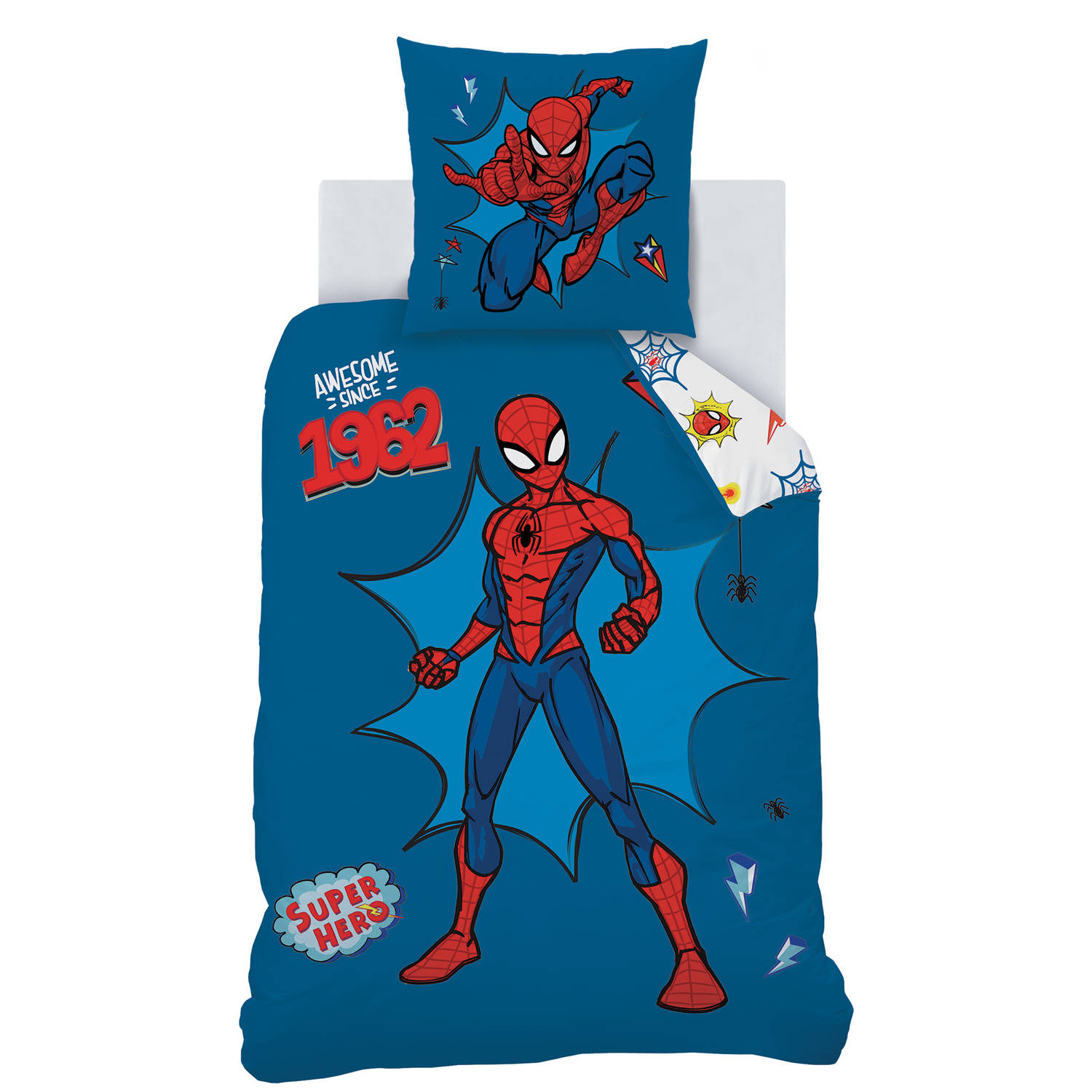 SpiderMan Dekbedovertrek Avengers Eenpersoons 140 x 200 cm - Katoen | Blokker