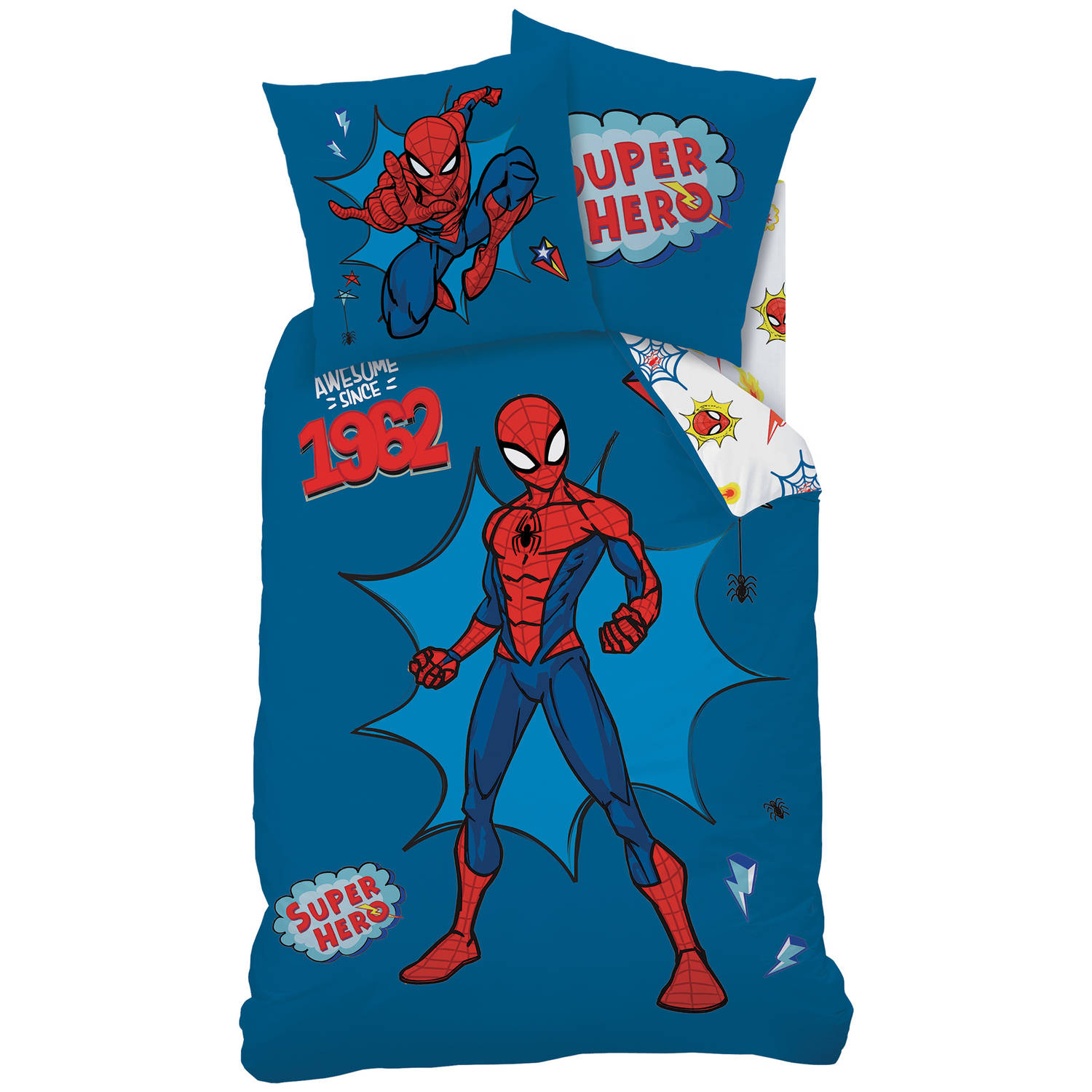 Spiderman Dekbedovertrek Avengers - Eenpersoons - 140 X 200 Cm - Katoen