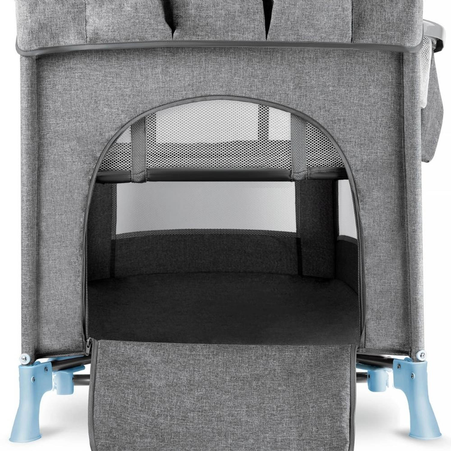 Kinderkraft - Reisbedje Campingbedje - Joy - 126 x x 76 cm - 10,5 kg - Blauw - Eenvoudig inklapbaar | Blokker