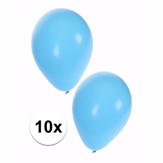 10x stuks lichtblauwe ballonnen 25 cm - Ballonnen