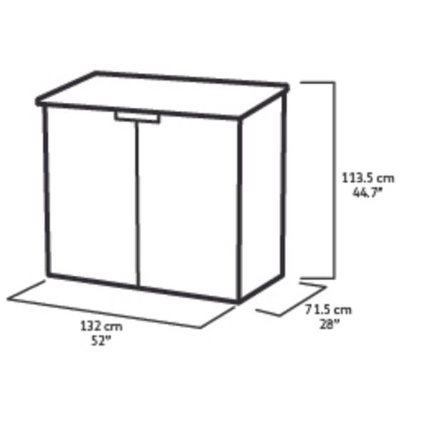 Keter Store-It-Out Nova Opbergbox - 880 L - 132x71.5x113.5 cm - Grijs