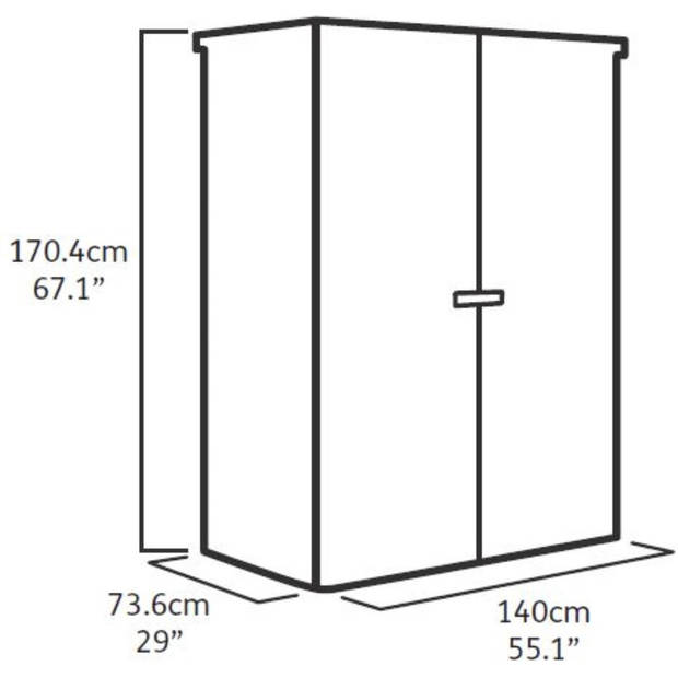 Keter High Store+ Opbergkast - 1400L - 140x73.6x170.4cm - Grijs