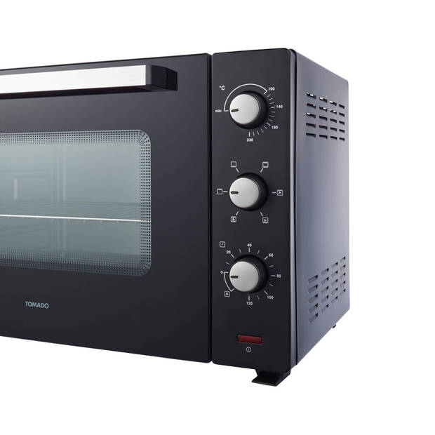 Tomado TEO6000B - Vrijstaande oven - 60 Liter - 2000 Watt - Hetelucht - 4 insteekniveau's - Zwart