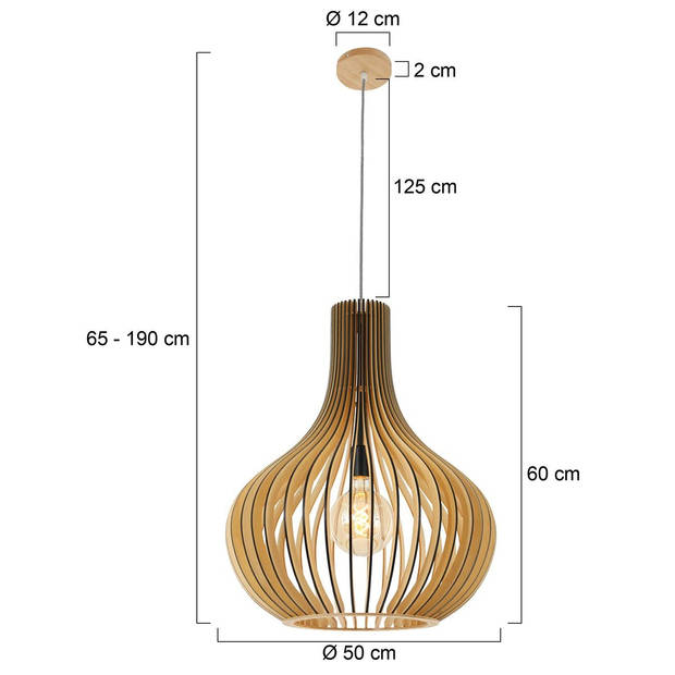 Steinhauer Hanglamp smukt 2697be populierenhout