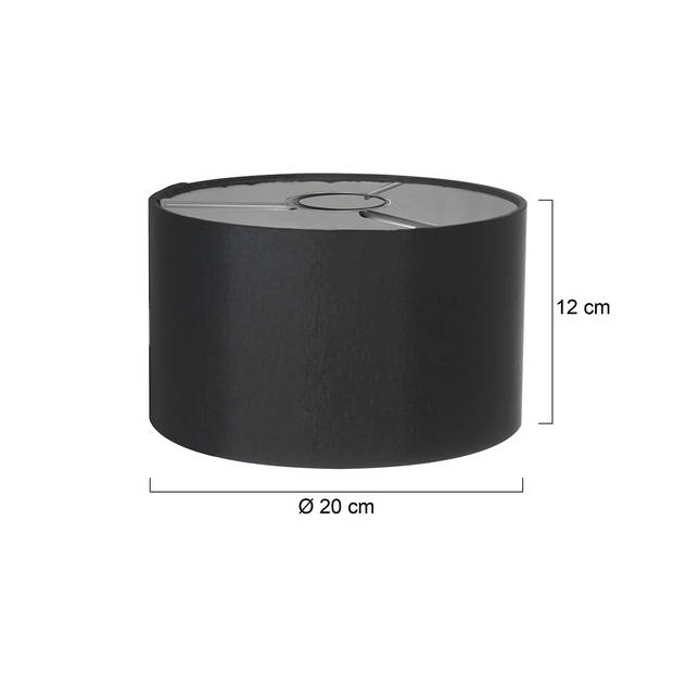 Steinhauer lampenkap - mat - kap Ø20 cm - hoogte 12 cm - rond - zwart