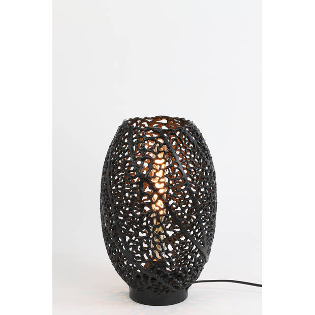 Light and Living tafellamp - zwart - metaal - 1865812