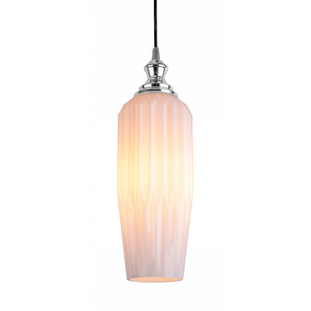 Leitmotiv hanglamp Posh 29,5 x 12,5 cm E27 glas 40W wit
