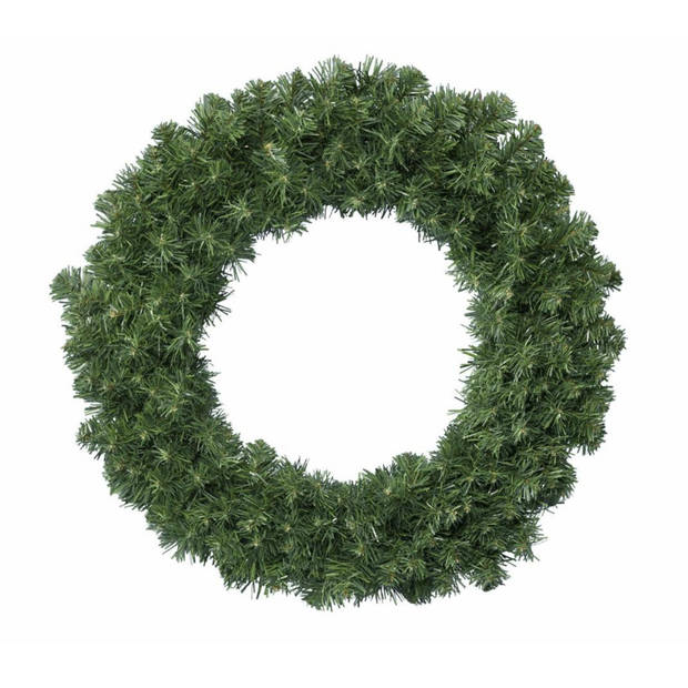 Kerstkrans 35 cm - groen - met zwarte hanger/ophanghaak - kerstversiering - Kerstkransen