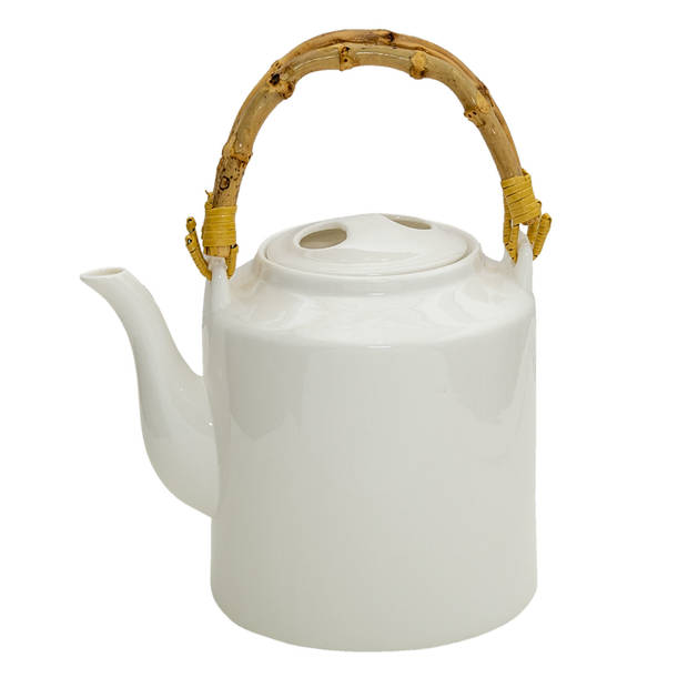 Clayre & Eef Witte Theepot Ø 13*23 cm / 1500 ml 6CETE0096