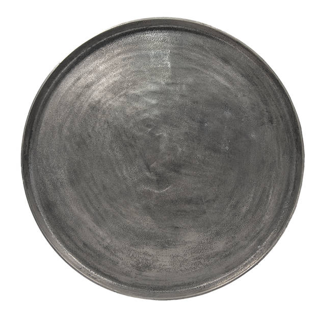 Clayre & Eef Salontafel Ø 80x48 cm Zilverkleurig Aluminium Rond Bijzettafel Zilverkleurig Bijzettafel