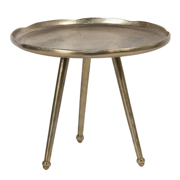 Clayre & Eef Bijzettafel Ø 69x52 cm Goudkleurig Aluminium Rond Goudkleurig