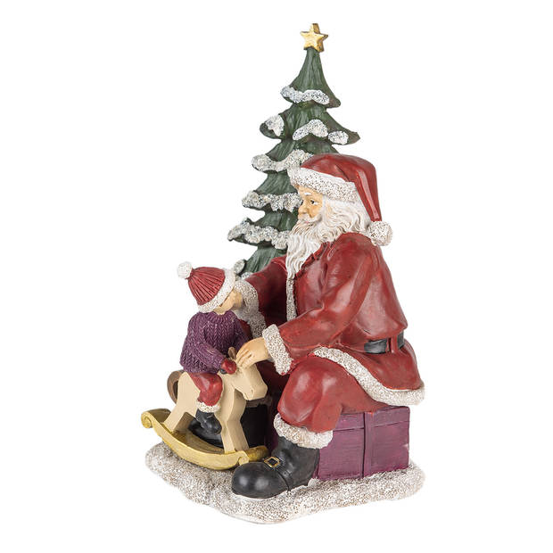 Clayre & Eef Multi Kerstman met kind 16*13*22 cm 6PR4714