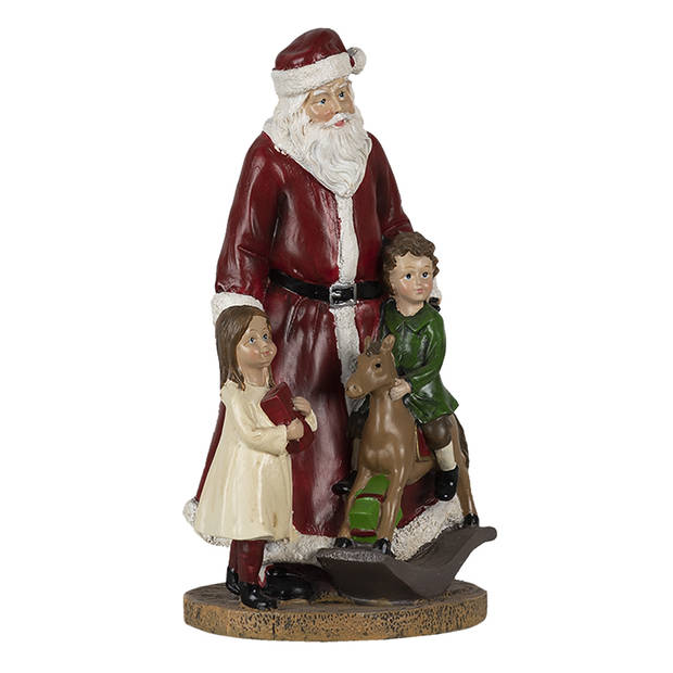 Clayre & Eef Rode Kerstman met kinderen 12*10*20 cm 6PR4761