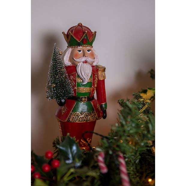 Clayre & Eef Multi Decoratie notenkraker met kerstboom 13*10*32 cm 6PR4745