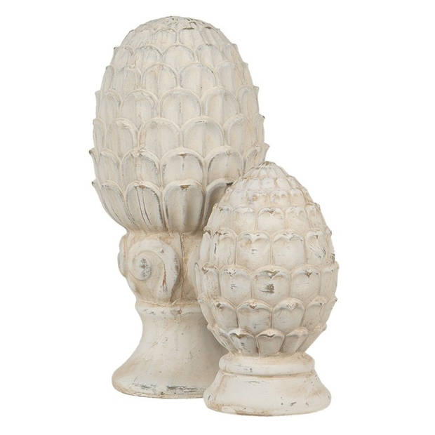 Clayre & Eef Beige Decoratie dennenappel Ø 10*18 cm 6TE0394