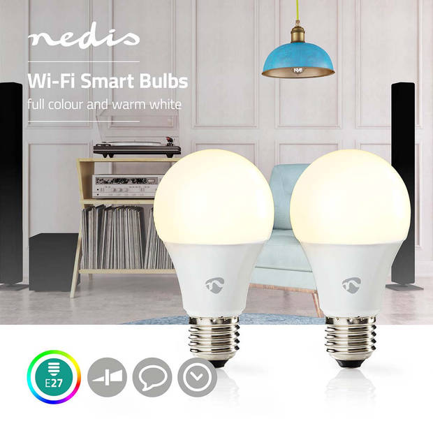 Nedis SmartLife Multicolour Lamp - WIFILC21WTE27 - Wit