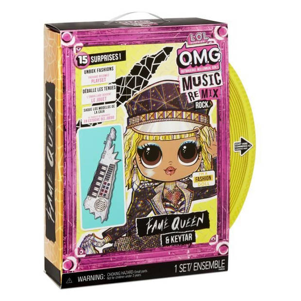 Lol surprise omg remix rock- fame queen en keytar - modepop 24cm