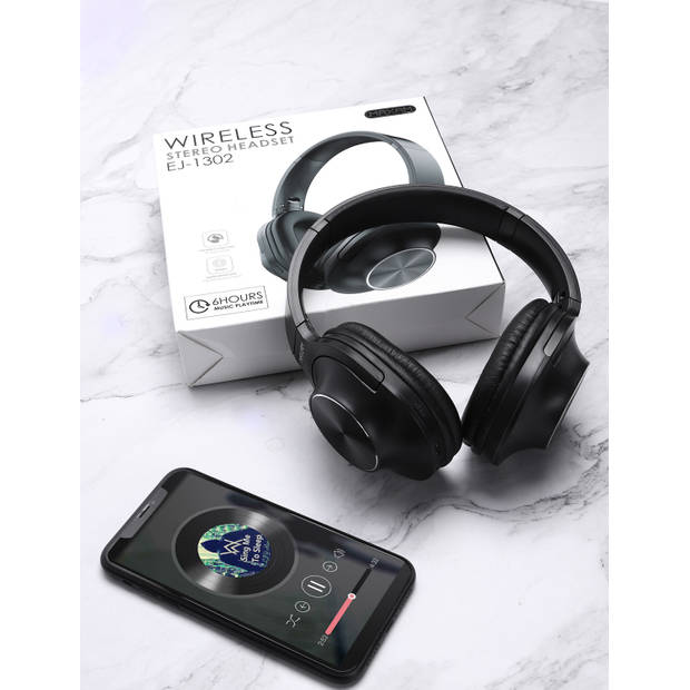 Maxam EJ-1302 On-ear Bluetooth koptelefoon - zwart