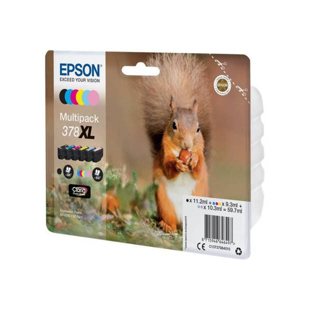 EPSON 378XL Multipack - Pack van 6 - XL - Zwart, Geel, Cyaan, Magenta, Lichtmagenta, Lichtcyaan - origineel - blister