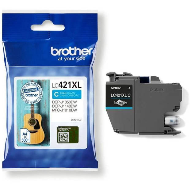 Brother inktcartridge, 500 pagina's, OEM LC-421XLC, cyaan