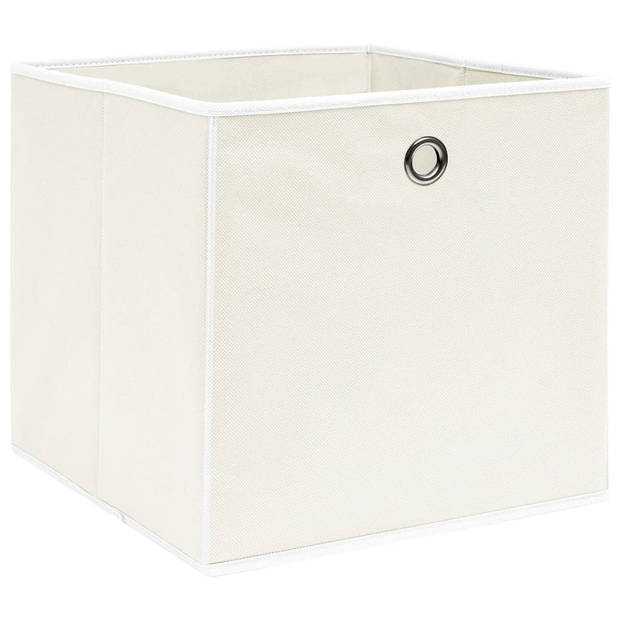 vidaXL Opbergboxen 4 st 32x32x32 cm stof wit