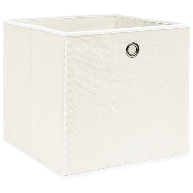 vidaXL Opbergboxen 10 st 32x32x32 cm stof wit