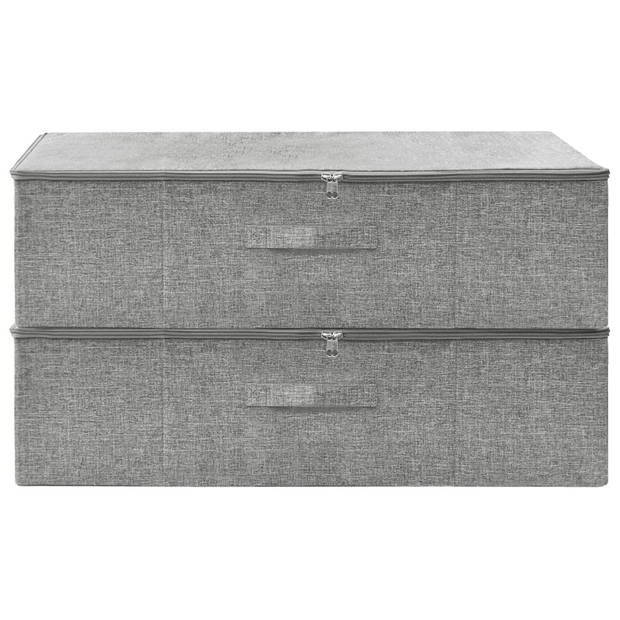 vidaXL Opbergboxen 2 st 70x40x18 cm stof grijs