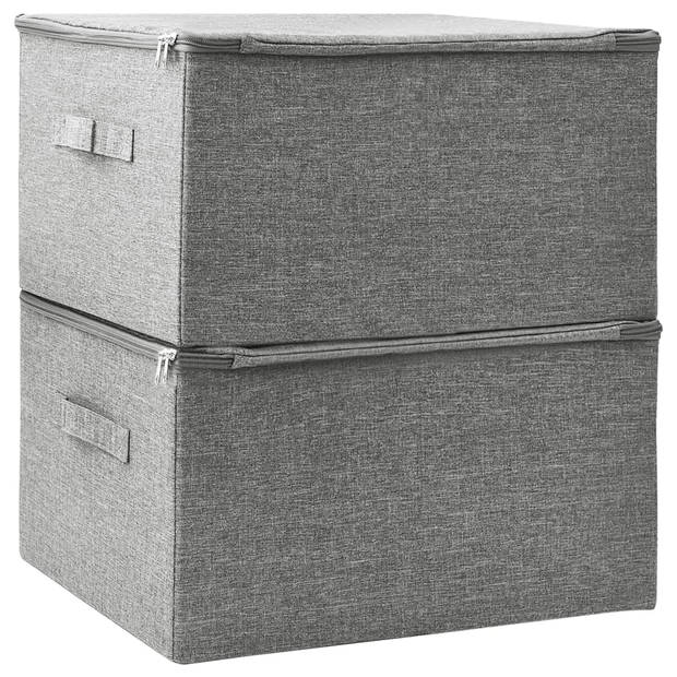 vidaXL Opbergboxen 2 st 43x34x23 cm stof grijs