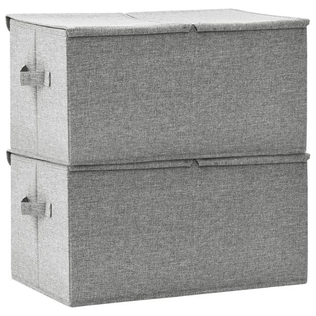 vidaXL Opbergboxen 2 st 50x30x25 cm stof grijs