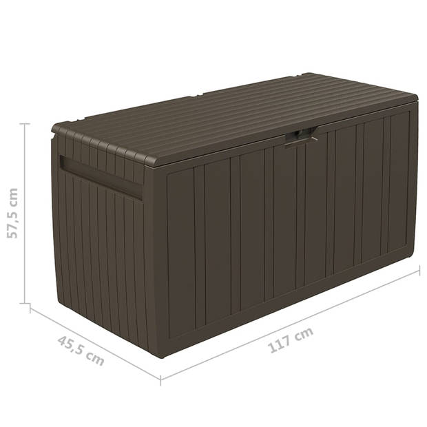 vidaXL Kussenbox 117x45,5x57,5 cm 270 L bruin