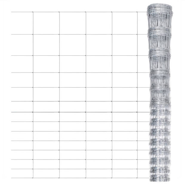 vidaXL Hek 50x1 m gegalvaniseerd staal zilverkleurig