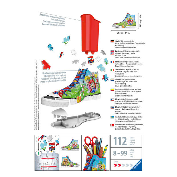 Ravensburger 3D puzzel Super Mario sneaker pennenbak