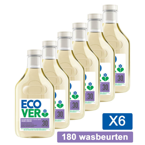 Ecover - Vloeibaar Wasmiddel Color - Gekleurde was - Appelbloesem & Freesia - 6 x 1,5L - Voordeelverpakking