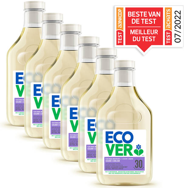 Ecover - Vloeibaar Wasmiddel Color - Gekleurde was - Appelbloesem & Freesia - 6 x 1,5L - Voordeelverpakking
