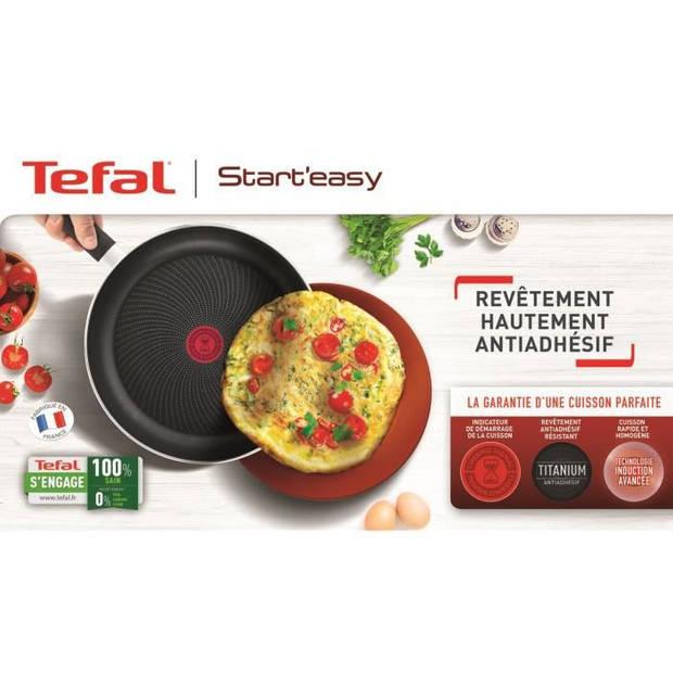 Tefal c2679002 start'easy set 6 stuks antiaanbaklaag, compatibel met alle kookplaten inclusief inductie