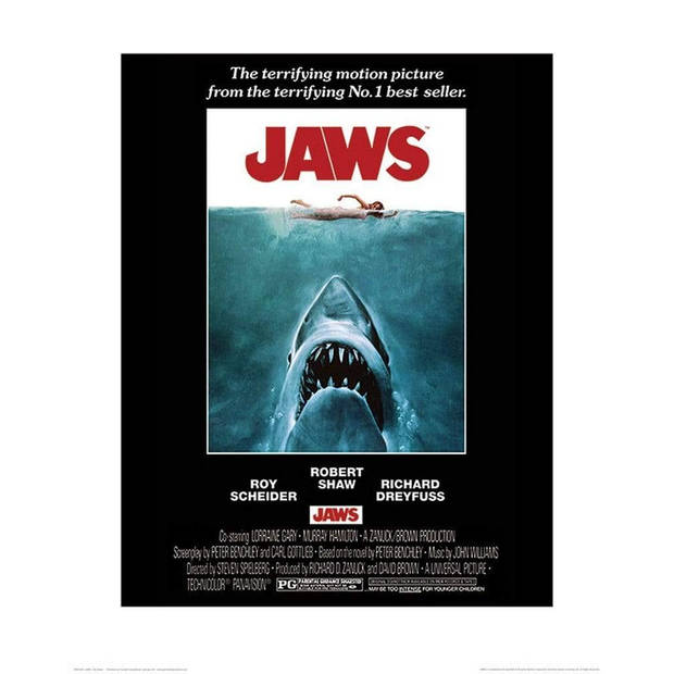 Kunstdruk Jaws One Sheet 60x80cm