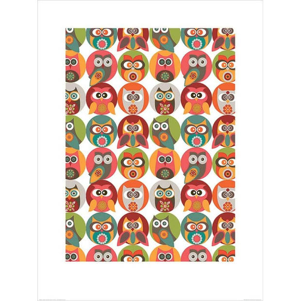 Kunstdruk Valentina Ramos - Owls Family 60x80cm