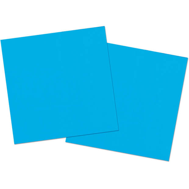 20x stuks servetten van papier blauw 33 x 33 cm - Feestservetten