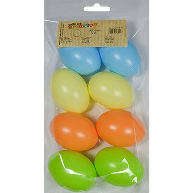 24x Plastic eitjes pastel multikleur/gekleurd 6 cm decoratie/versiering - Feestdecoratievoorwerp