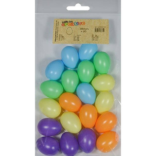 20x Plastic eitjes multikleur/gekleurd 4 cm decoratie/versiering - Feestdecoratievoorwerp