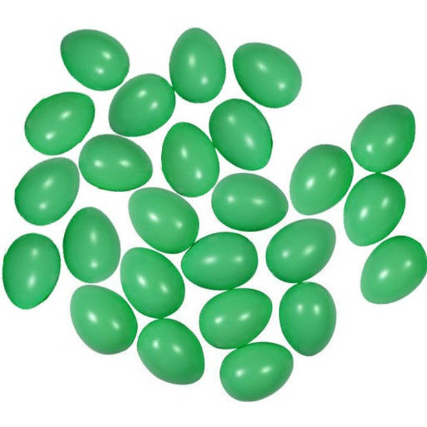 25x Plastic groene eitjes 4 cm decoratie/versiering - Feestdecoratievoorwerp